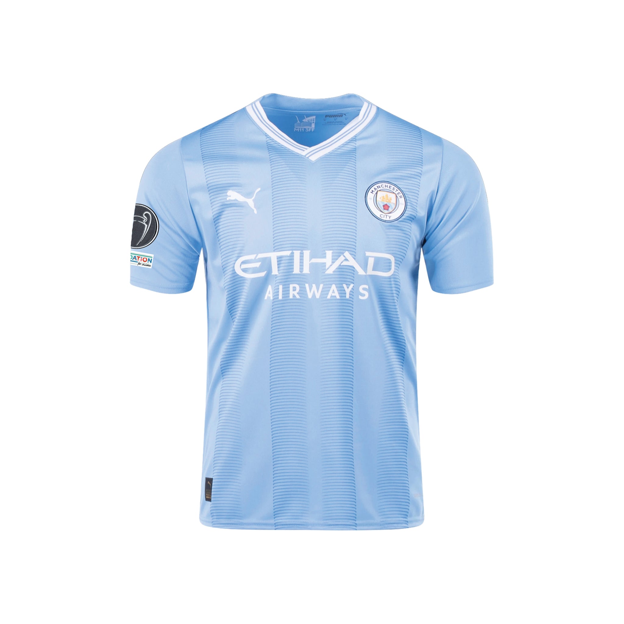 Manchester City Puma Home Shirt 2023-24 - Long Sleeve - Kids with J.Alvarez  19 printing